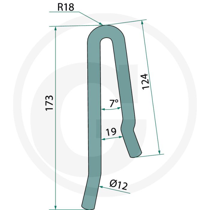 Gevormde veer - Karat, 12mm x 173mm, Ref. 42210072