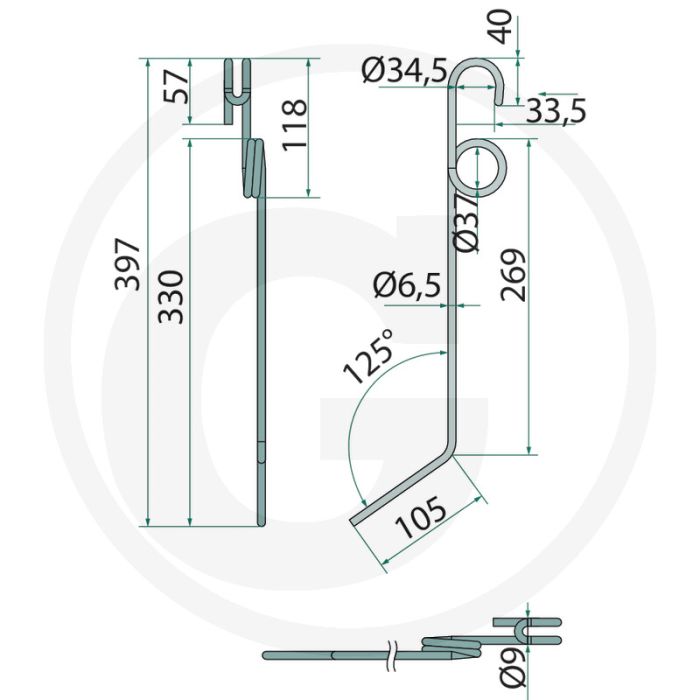 Eggetand (Dikte: 6,5 mm)