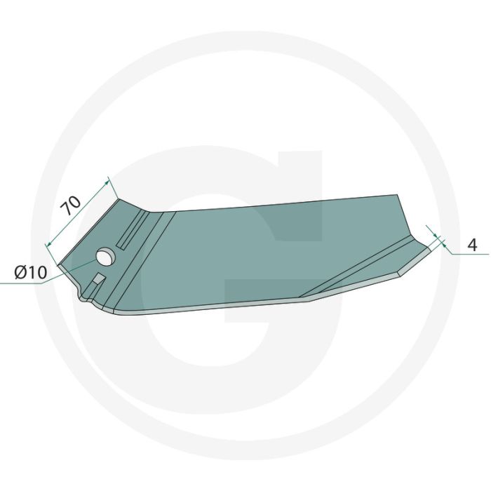 Aanaardschaar 210 mm (links)