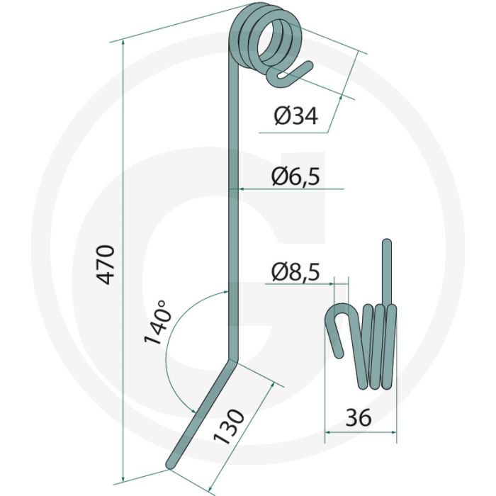 Eggetand 470x6,5 mm - Dikte 6,5 mm