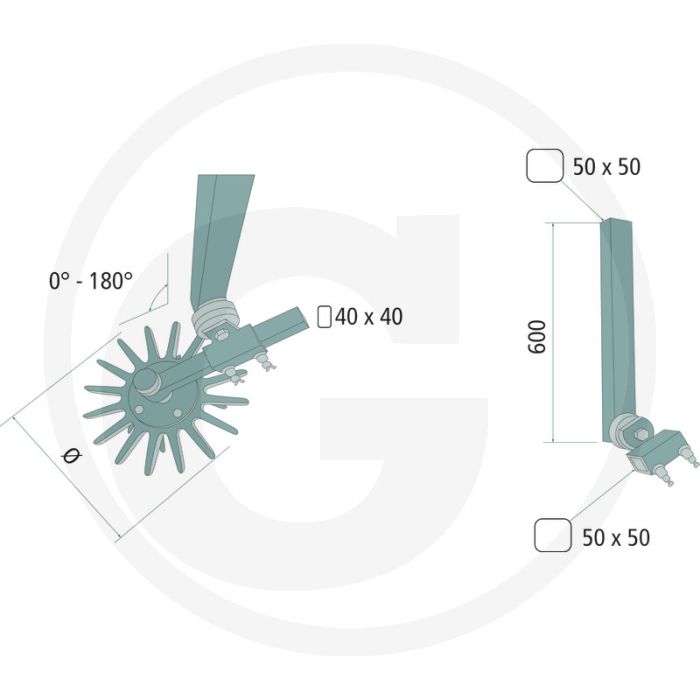 K.U.L.T. Vingerwiederelement (geel-middelhard, met verstelbare steel 50 x 50 mm)