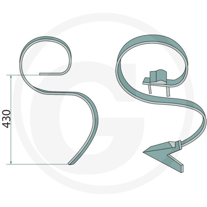 Fijne cultivatortand met schaar + houder ( mit Schar 150 mm und Halter für Flachstahl (40 x 12 mm))