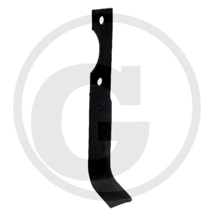 Haaks mes - Lengte: 215mm, Dikte: 4mm, Gatafstand: 70mm