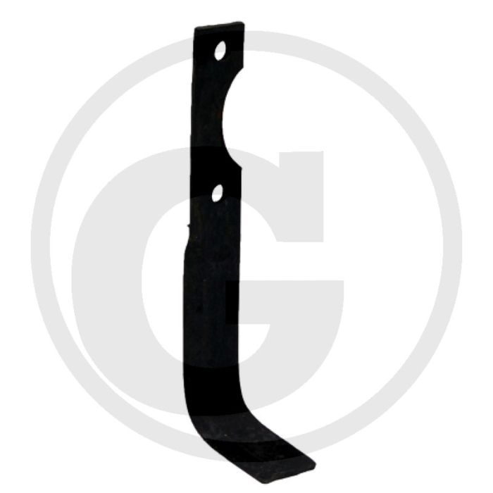 Haaks mes - Lengte: 215mm, Dikte: 4mm, Gatafstand: 70mm