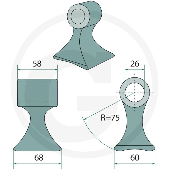 Hammerschlegel - Werkbreedte 68mm