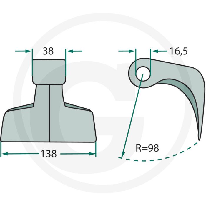 Hammerschlegel - Werkbreedte 138mm
