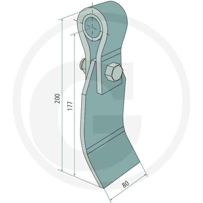 Schlegel komplett - Werkbreedte 80mm - Kuhn - BNU, BNG
