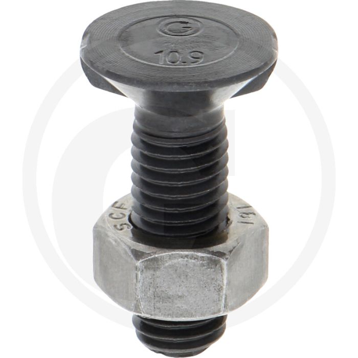 Ploegbout M12 x 40 DIN 11014 (met moer)