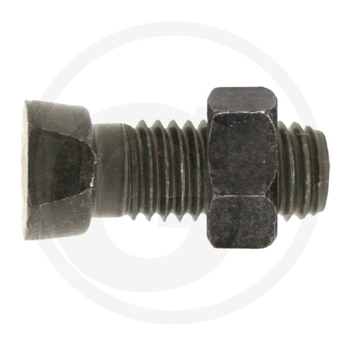 Ploegbouten met conische kop en zeskantmoer M12 x 1,75 - 12.9, L 40 mm