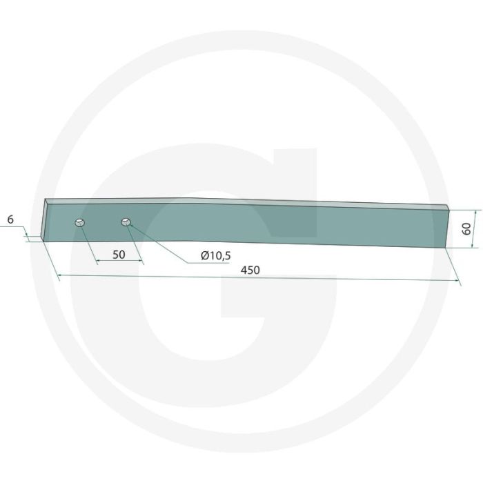 Ringmesser für Walze - FP 6530, FP 6530s, 6mm, Ø 10,5mm, 60x450mm