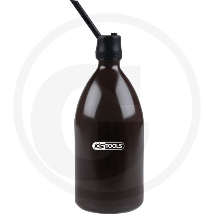 KS Tools Batteriefüllflasche für Batteriesäure - säurebeständig, flexibles Gummirohr