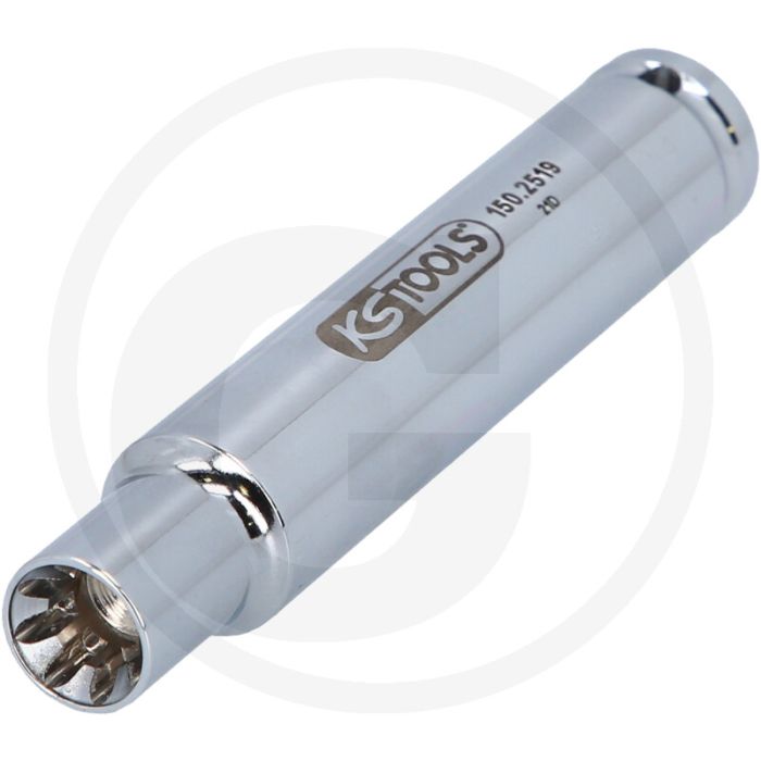 KS Tools 3/8'' Spezial-Steckschlüssel voor RIBE®-profiel, Saugrohr-Befestigungsschrauben, DIN 3120, Chrom Vanadium