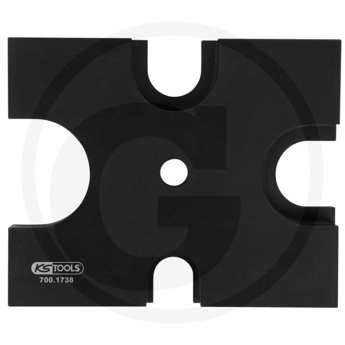 KS Tools Prismenplatte Universal Ø 40,0, 700.1738 - Voor het op- en afpersen van lagers - 342,4x254,5x145,45 mm