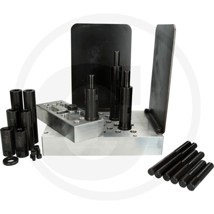 KS Tools Universal-Press-Unterlage, 50 t - Verstelbare 3-Punt Auflage, 375x125x250 mm