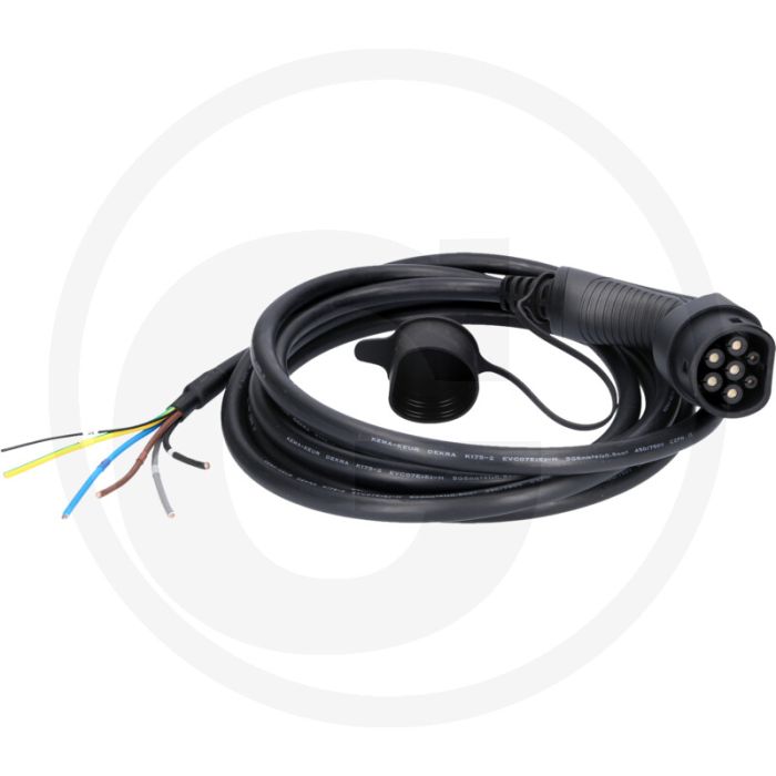 KS Tools efuturo Ladekabel, Ende offen auf Typ 2 (zum Anschluss an eine Wallbox, gerade, 5 m, 3 Phase, bis zu 22 kW, 32 A, 400 V, Mode 3)