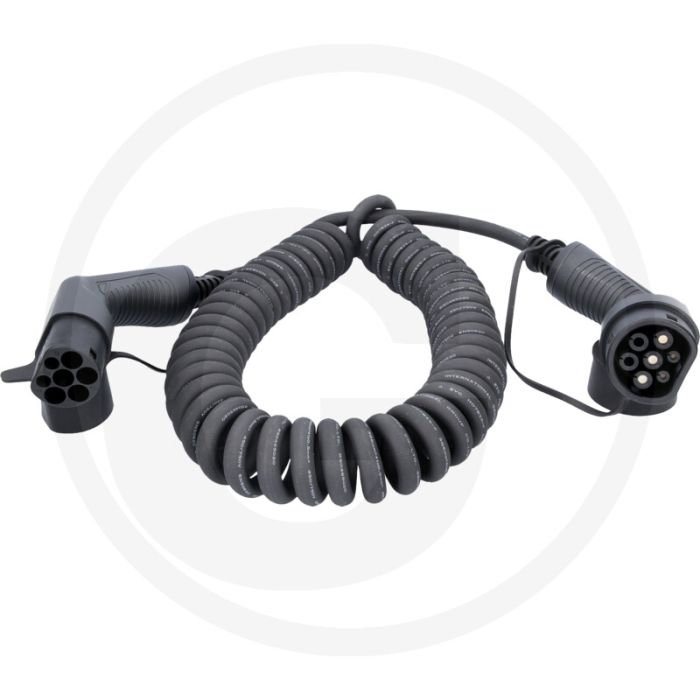 KS Tools efuturo Spiralladekabel Typ 2 auf Typ 2 (5 m, 1 Phase, bis zu 7,4 kW, 32 A, 230 V, Mode 3)