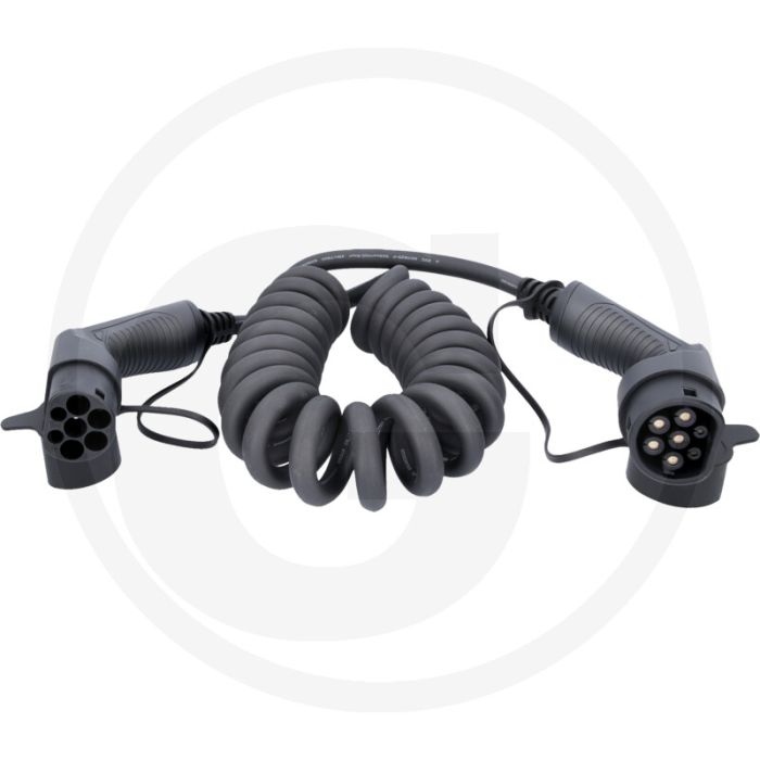 KS Tools efuturo Spiralladekabel Typ 2 auf Typ 2 (5 m, 3 Phasen, bis zu 22 kW, 32 A, 400 V, Mode 3)