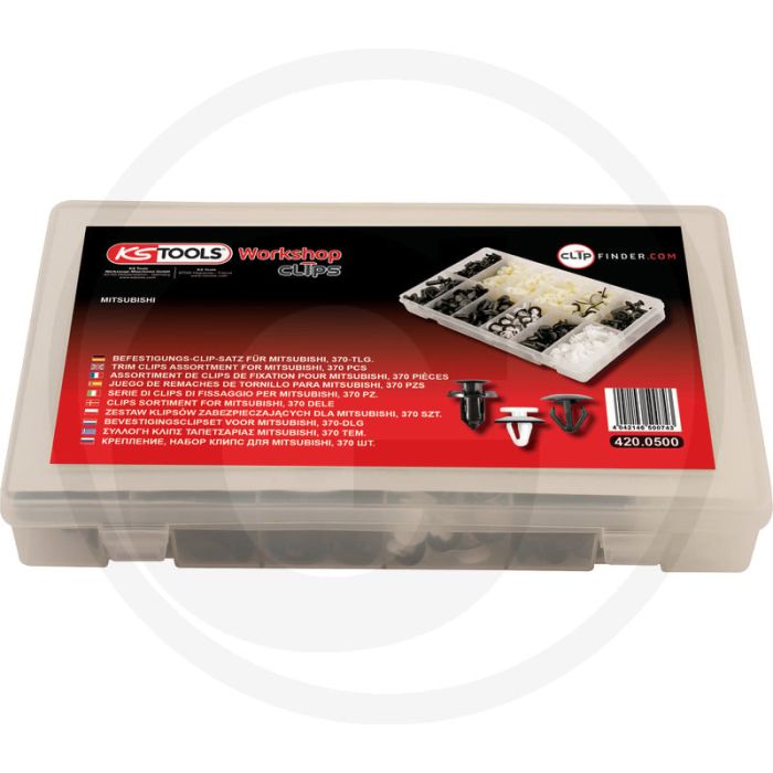 KS Tools Clipset v. Mitsubishi, 370 stk. - 177x39x274 mm, 642g KS Tools Clipset v. Mitsubishi, 370 stk. - 177x39x274 mm, 642g