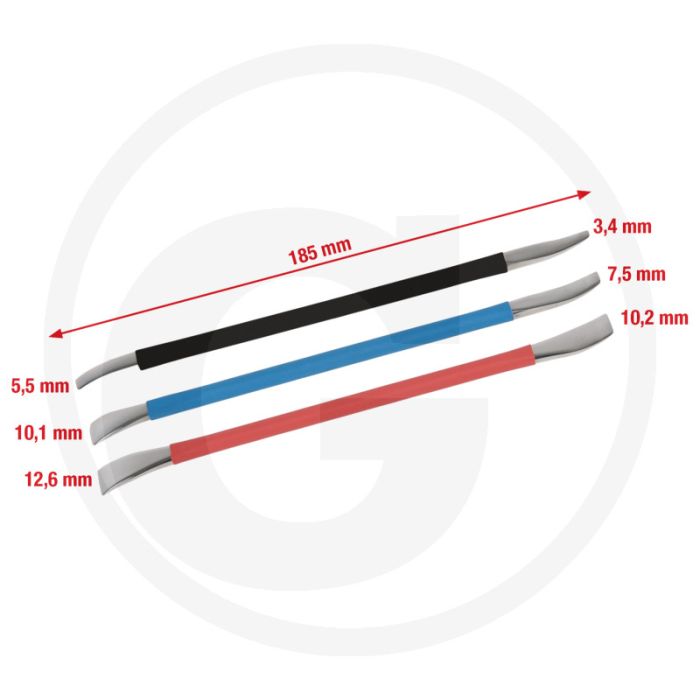 KS Tools Präzisions-Hebelwerkzeug-Satz, 3-tlg. - Ideaal voor beschadigingsvrij losmaken van verkleidingsdelen - Edelstaal - 92x15x247mm KS Tools Präzisions-Hebelwerkzeug-Satz, 3-tlg. - Ideaal voor beschadigingsvrij losmaken van verkleidingsdelen - Edelstaal - 92x15x247mm