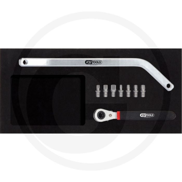 KS Tools Speciale deurscharnier- en sporingsleute - Inclusief Knarre - 9-delig