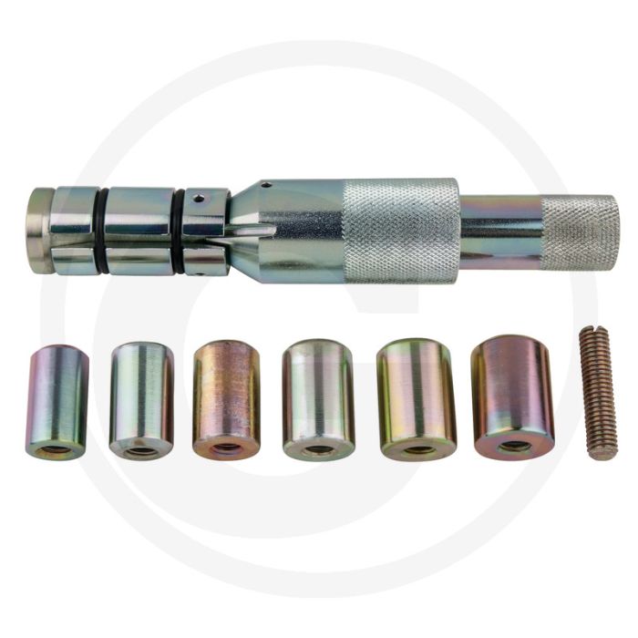 KS Tools Kupplungs-Zentrier-Werkzeug-Satz Ø 24,0 - 36,0 mm mit Zentrierhülsen, 9-tlg. - Universal für Nutzfahrzeuge, 6 Hülsen, robust, stufenlos verstellbar