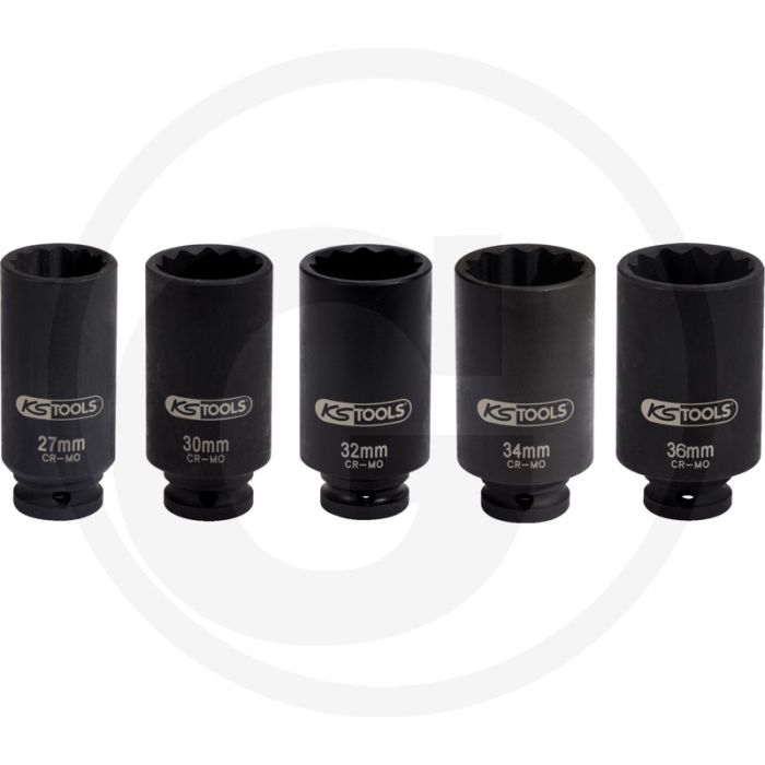 KS Tools 1/2" Speciale-aandrijfas krachtdop, lang, 27 mm - 12-kant, voor aandrijfas en cardanassen