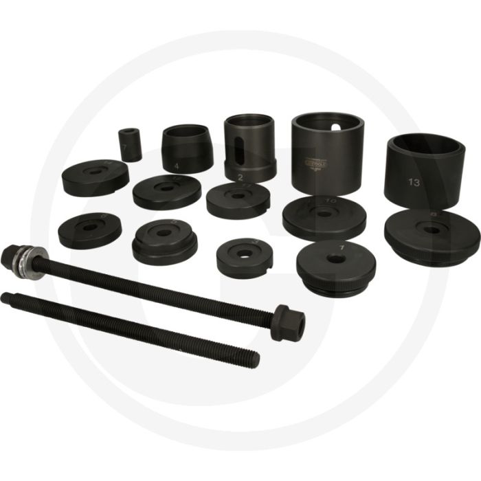 KS Tools Achskörperlagerwerkzeug-Satz für BMW Hinterachse, 6540g, Spezial-Werkzeugstahl, 19-teilig KS Tools Achskörperlagerwerkzeug-Satz für BMW Hinterachse, 6540g, Spezial-Werkzeugstahl, 19-teilig