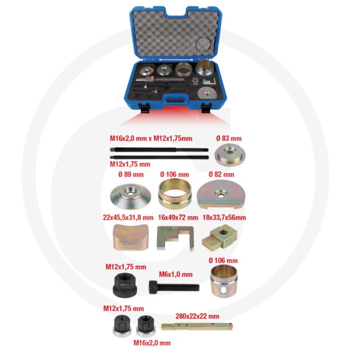 KS Tools VAG Doppel-Silentlagerwerkzeug-Satz, 19-tlg. - Volkswagen, Audi, Škoda, Seat - 300x170x450 mm KS Tools VAG Doppel-Silentlagerwerkzeug-Satz, 19-tlg. - Volkswagen, Audi, Škoda, Seat - 300x170x450 mm