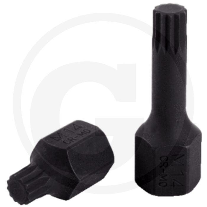 KS Tools 1/2"Speciale kracht bitdopsleutel XZN, M14, lange uitvoering