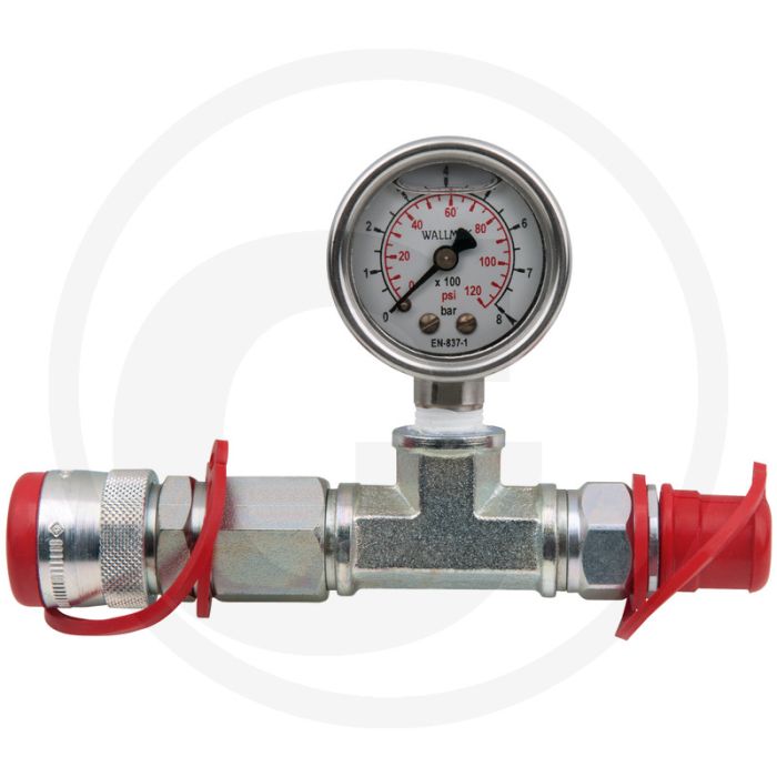 KS Tools Manometer met Cejn-Schnellkupplungen | Skala in psi und bar | 43x143x110 mm