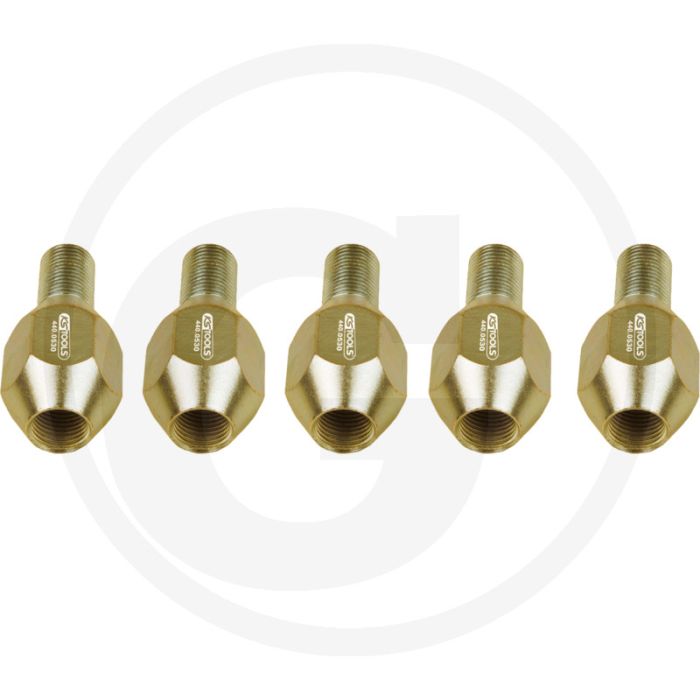 KS Tools Spezialmuttern-Satz M16x1,5, 5-tlg. voor Citroën Jumper, Peugeot Boxer, Fiat Ducato en Renault Master. KS Tools Spezialmuttern-Satz M16x1,5, 5-tlg. voor Citroën Jumper, Peugeot Boxer, Fiat Ducato en Renault Master.