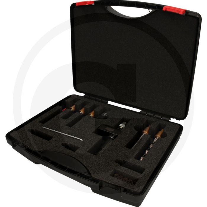 KS Tools Spannschrauben-Ausbohr-Satz, 22-tlg. voor Citroën, Fiat, Peugeot - Reparatie van beschadigd M8 x 1,25 naar M10 x 1,25 KS Tools Spannschrauben-Ausbohr-Satz, 22-tlg. voor Citroën, Fiat, Peugeot - Reparatie van beschadigd M8 x 1,25 naar M10 x 1,25