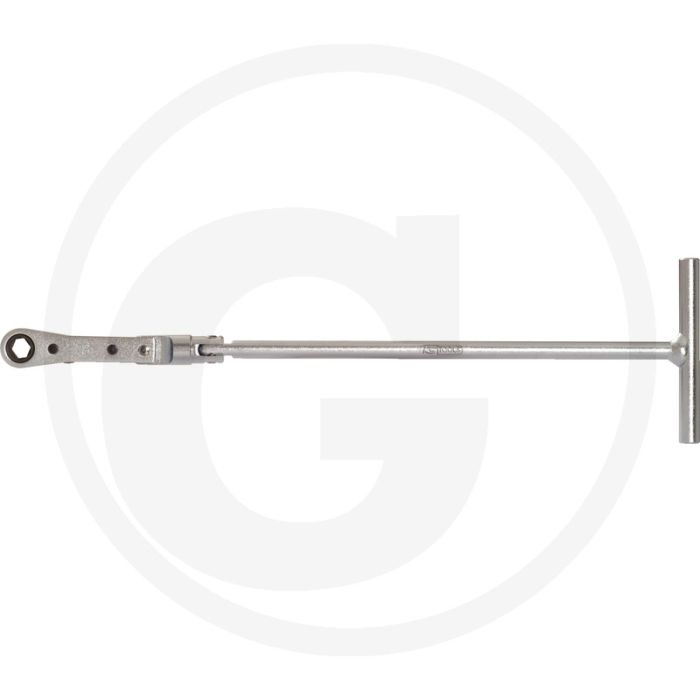 KS Tools Gloeibougies T-greep-ringratel +scharnier,8 mm - Voor E-Kabel Mutter bij Diesel Motoren.