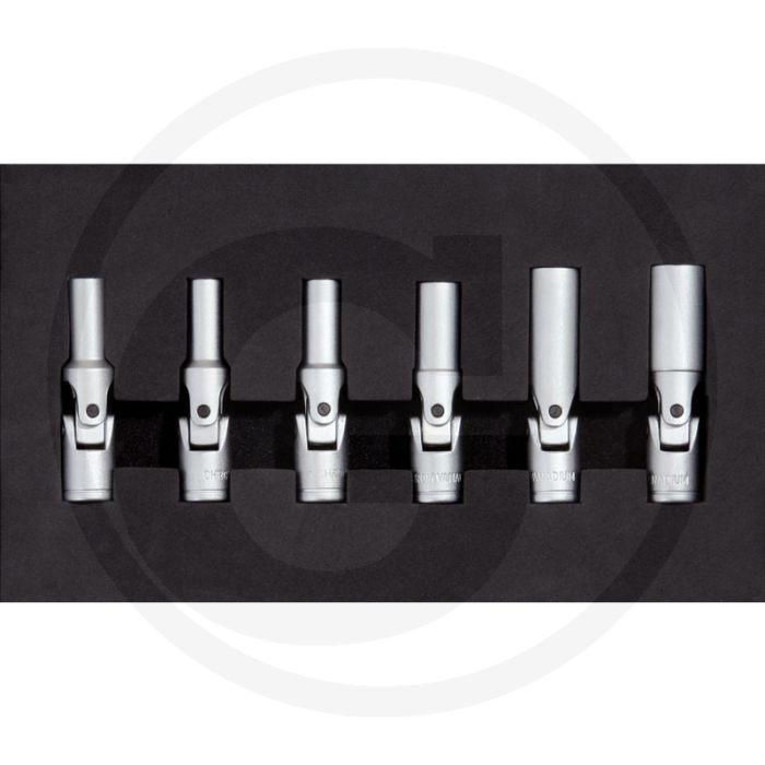 KS Tools 3/8" Gloeibougiedopset + kniegewricht, 6-dlg. Kort, voor SW 8-16mm KS Tools 3/8" Gloeibougiedopset + kniegewricht, 6-dlg. Kort, voor SW 8-16mm