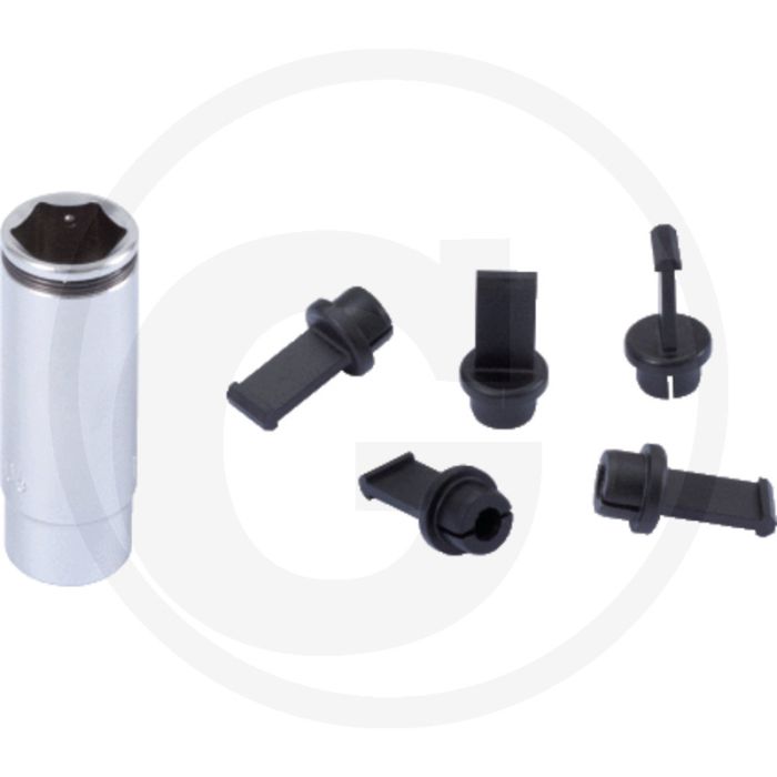 KS Tools Psg-Gloeibougiedopsleutel Sw12, Incl. 5 Psg-Beschermkappen, 6-kant, 12mm, 400g KS Tools Psg-Gloeibougiedopsleutel Sw12, Incl. 5 Psg-Beschermkappen, 6-kant, 12mm, 400g