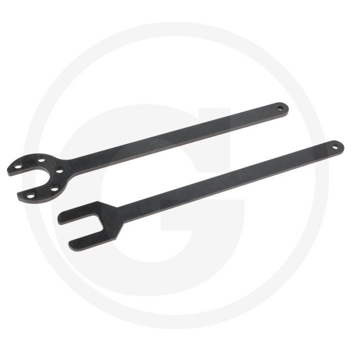 KS Tools Land Rover Lüfter-Naben-Schlüssel-Satz, 2-tlg. voor Land Rover Discovery II, Range Rover, Defender 1990-2006 met Td5 of V8 Motoren KS Tools Land Rover Lüfter-Naben-Schlüssel-Satz, 2-tlg. voor Land Rover Discovery II, Range Rover, Defender 1990-2006 met Td5 of V8 Motoren