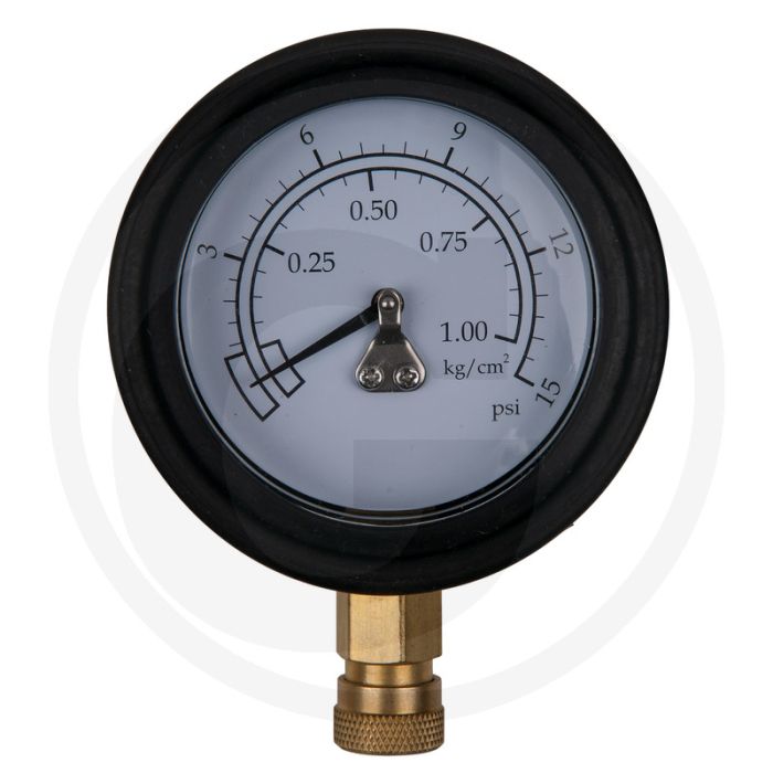 KS Tools Manometer Ø 75,0 mm, 0 - 1 bar mit 1/4" Schnellkupplung - Breedte: 95mm KS Tools Manometer Ø 75,0 mm, 0 - 1 bar mit 1/4" Schnellkupplung - Breedte: 95mm
