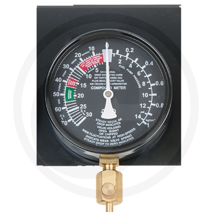 KS Tools Manometer Ø 92mm auf Platte montiert - Breedte: 110mm