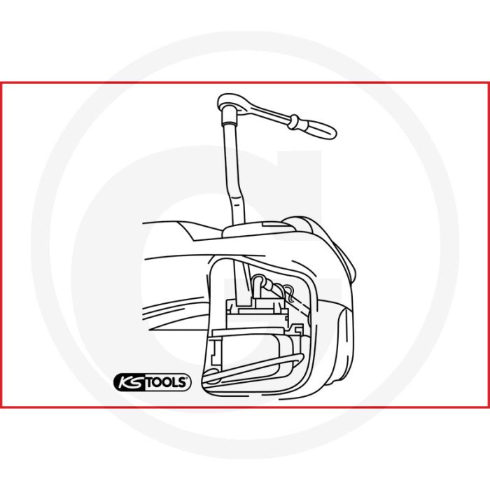 KS Tools 1/2" Schlüssel für VAG Kraftstoffpumpen, Ø100mm - ideal für Montage/Demontage, Aluminium.