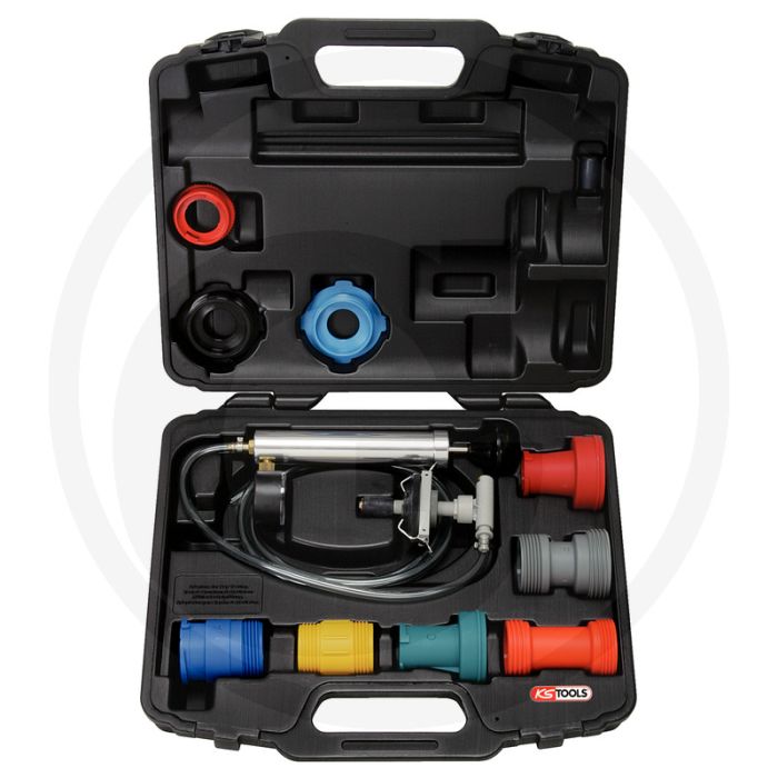 KS Tools Koelsysteem-test en serviceset,12-dlg. - Universeel Diagnosegereedschap, 0-2,5 bar