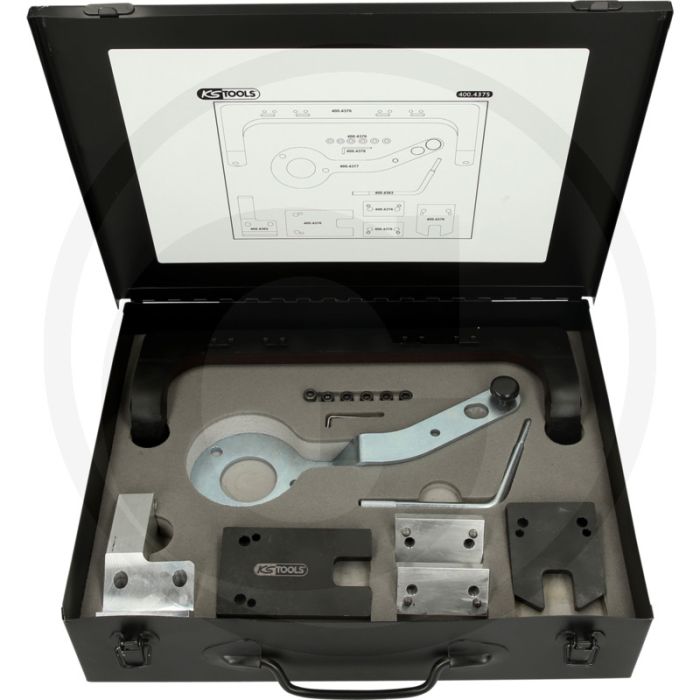 KS Tools Motoreinstell-Werkzeug-Satz für BMW / Mini, 17-tlg. für professionelle Motor-Instandsetzung.