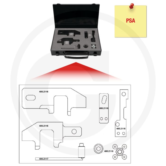 KS Tools PSA - Motoreinstell-Werkzeug-Satz, 2-tlg. für Citroën, Peugeot 1,0/1,2 Benzin-Motoren KS Tools PSA - Motoreinstell-Werkzeug-Satz, 2-tlg. für Citroën, Peugeot 1,0/1,2 Benzin-Motoren