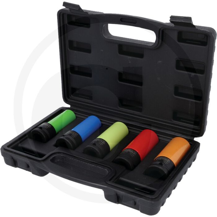 KS Tools Alu-Felgen Kraft-Stecknuss-Satz 1/2'' - 6-kant, Chrom-Molybdän Stahl