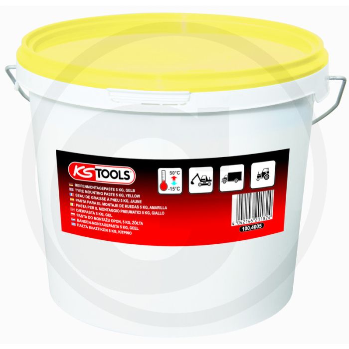 KS Tools Banden-montagepasta 5kg, geel - Voor LKW, land- en bouwmachines. KS Tools Banden-montagepasta 5kg, geel - Voor LKW, land- en bouwmachines.