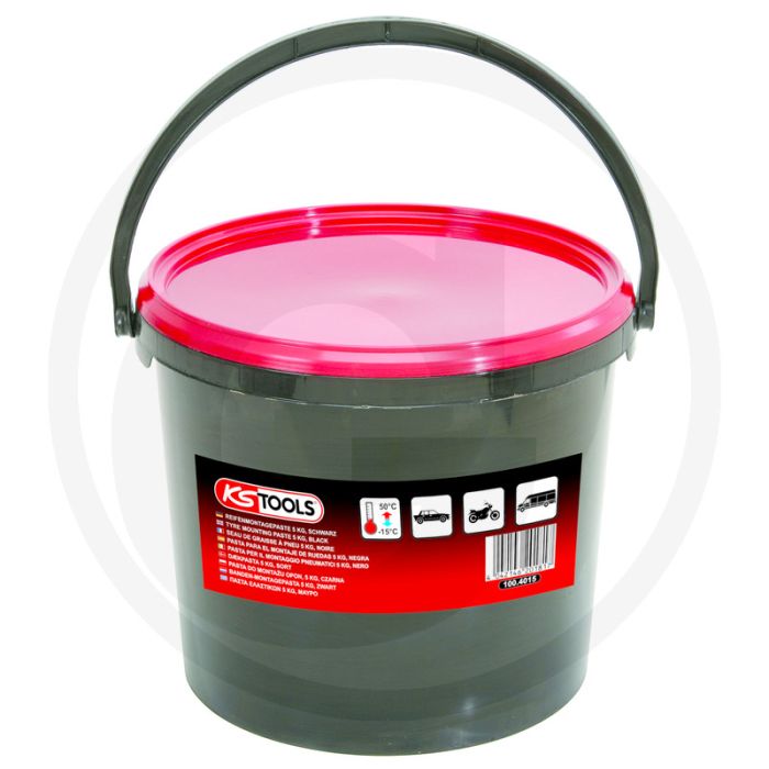 KS Tools Bandenmontagepasta 5 kg, zwart voor auto's en motoren KS Tools Bandenmontagepasta 5 kg, zwart voor auto's en motoren
