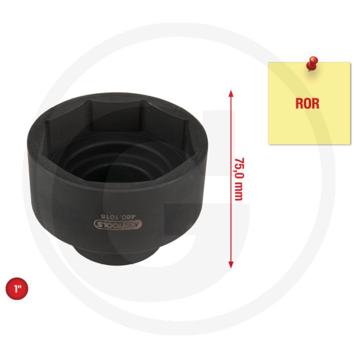 KS Tools ROR Achsmuttern-Stecknuss, 83mm - Robuust & passgenau - 112x97x120mm