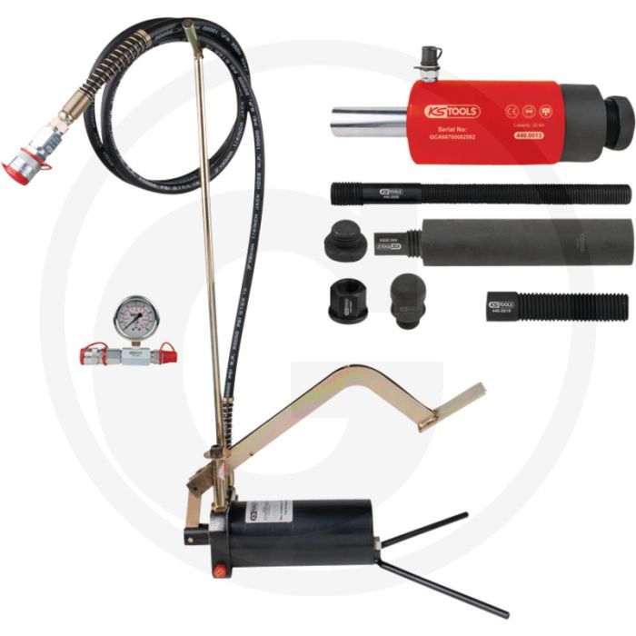 KS Tools Hydraulik-Einheit 22t, m. Pumpe/Manometer,15tlg. - Hoogte: 850mm