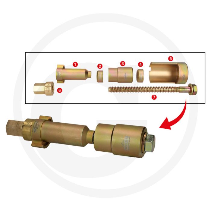 KS Tools Aus- und Einziehwerkzeug für Loslager und Führungs - BPW SH und SKH. Hoogte: 85mm, Lengte: 256mm.