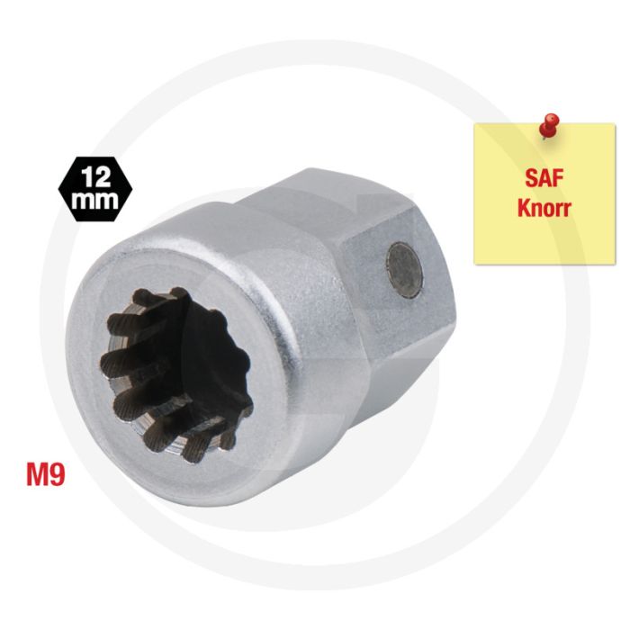 KS Tools Spezialeinsatz Vielzahn M9 mit Magnet, für SAF und - Zurücksetzen des Bremskolbens. KS Tools Spezialeinsatz Vielzahn M9 mit Magnet, für SAF und - Zurücksetzen des Bremskolbens.