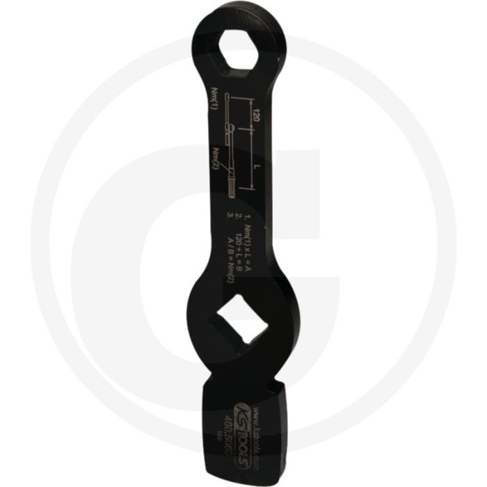 KS Tools 3/4" Schlag-Sechskant-Schlüssel mit 2 Schlagfläche - Chrom Vanadium, 80x15x270mm